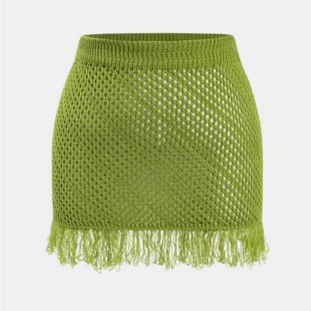 Micas 1XL tie dye fringe mini skirt TP-1
